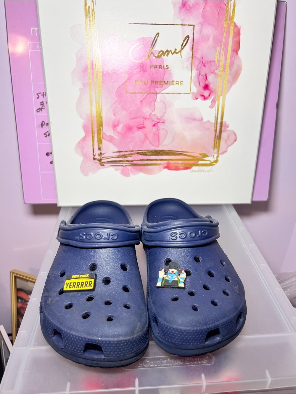 CROCS Kids Navy Blue Classic Clog with Charms